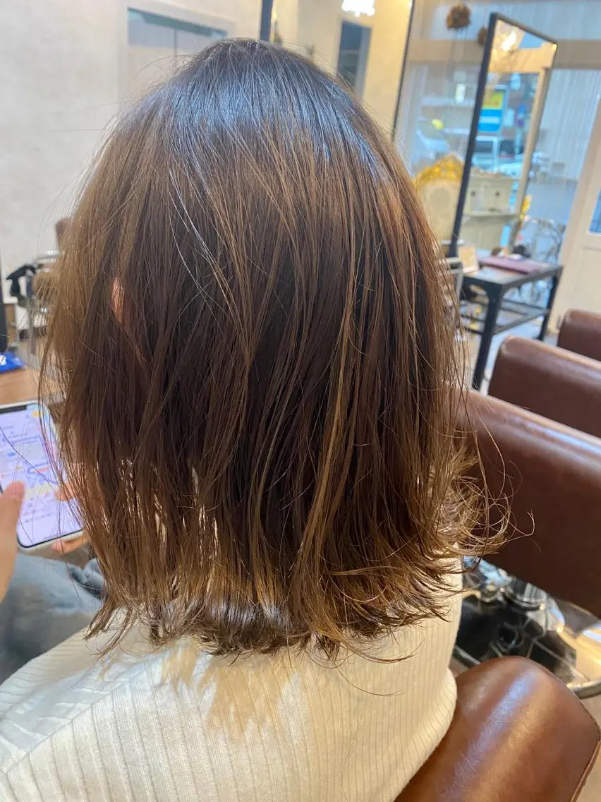 ミディアム カラー ⭐️ショート⭐️美髪 矯正⭐️水口陸のヘアスタイル