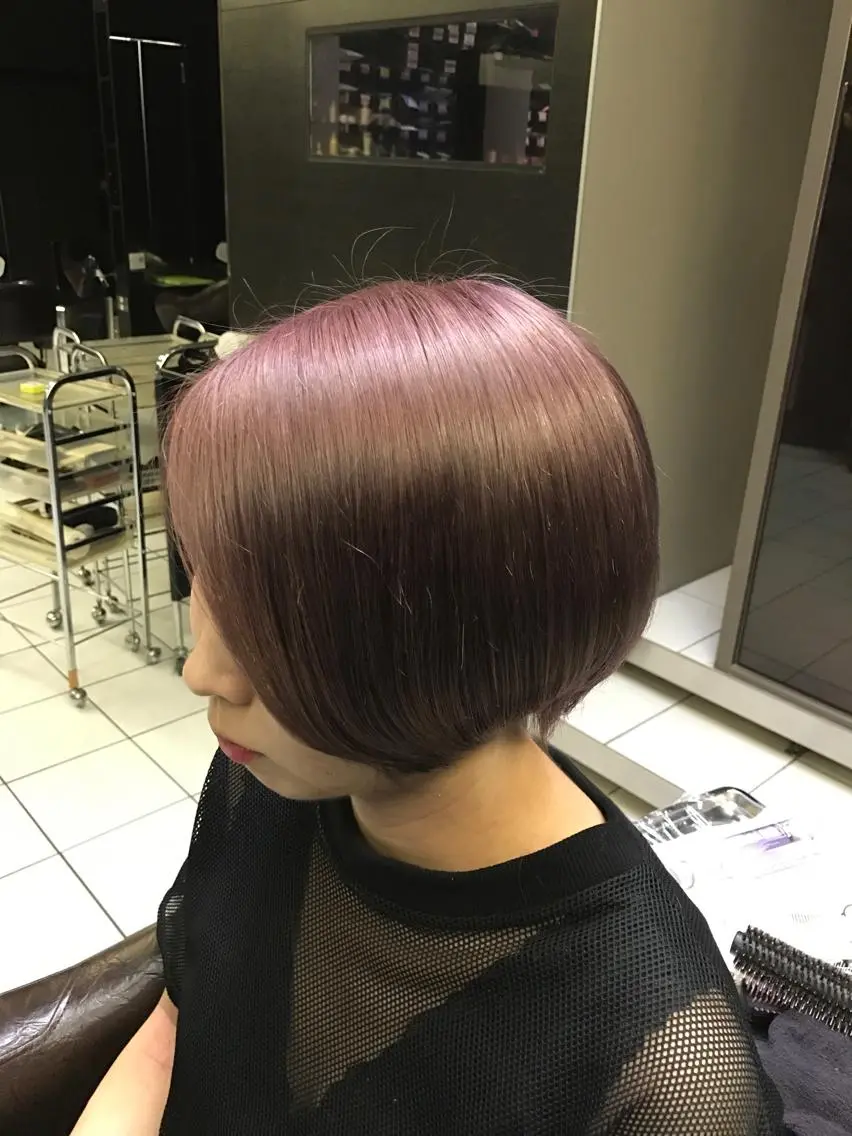 ショート カラー アッシュ ピンクカラー ピンクアッシュ 中川 拓弥のヘアスタイル