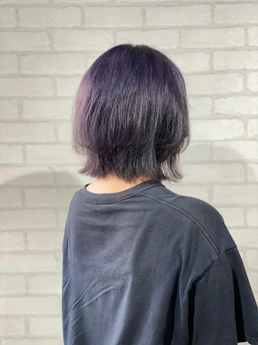 ショート カラー バイオレットカラー ウルフカット ✨ハイトーン カラー福岡拓也✨のヘアスタイル
