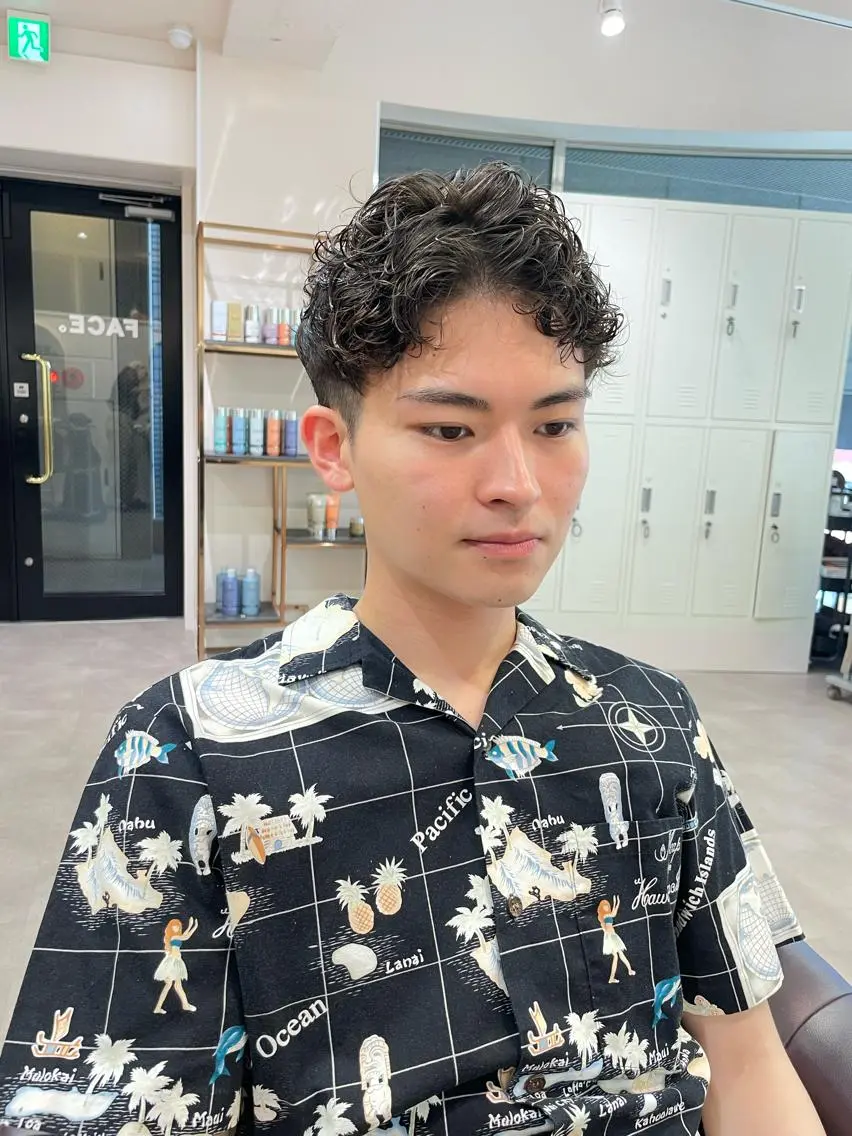 パーマ メンズ カット パーマ 松永 梨央のヘアスタイル