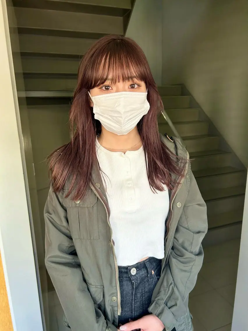 ミディアム カラー パーマ ヘアアレンジ デザインカラー/ボブ ブリーチカラー/ユリのヘアスタイル