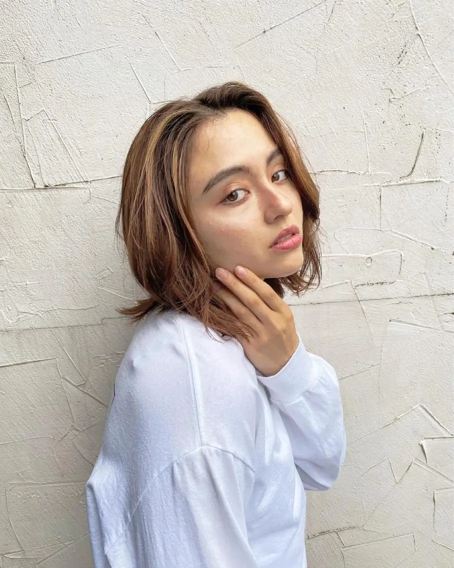 ミディアム カラー ヘアアレンジ ミストバング フェイスフレーミング ヘアカラー トリートメント ヘッドスパ ✨前田 優・2拠点✨ ✨恵比寿・札幌店✨のヘアスタイル