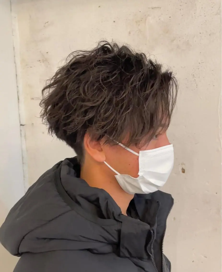 ショート カット パーマ メンズ特化美容師 ‼️　永留　卓己のヘアスタイル