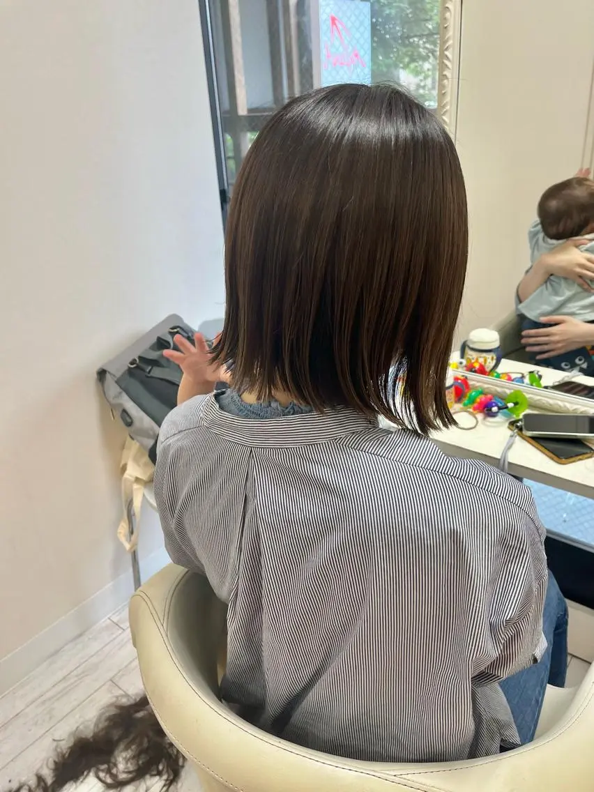 ミディアム カラー カット ヘアカラー トリートメント ママ美容師 ＊ヒマワリのヘアスタイル