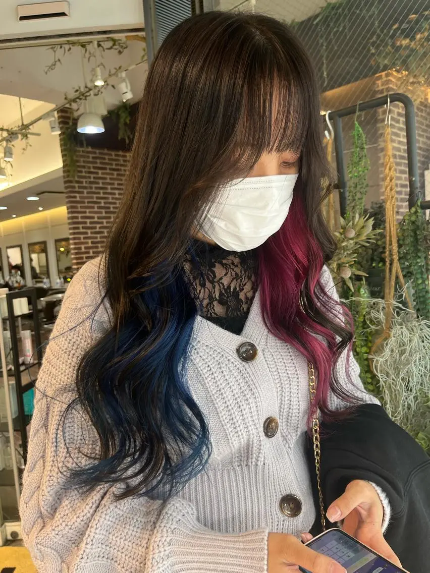 ロング カラー 💖デザインカラー/ タダ ハナカ💖のヘアスタイル