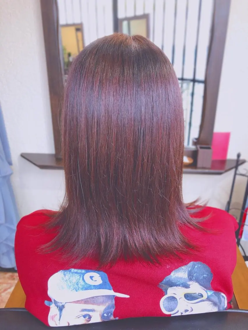 ミディアム カラー アッシュ ピンクカラー バイオレットカラー カット ヘアカラー トリートメント 菊池 貢平のヘアスタイル