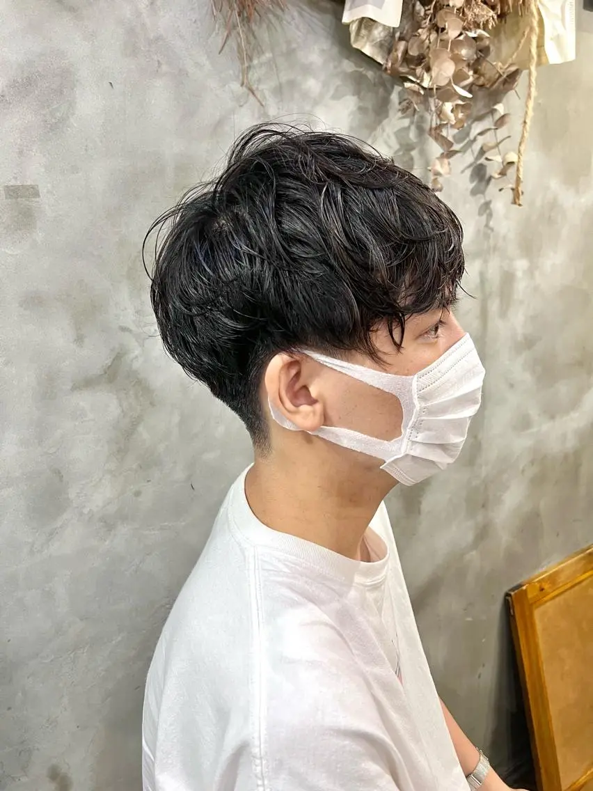 ショート パーマ メンズ カット パーマ トリートメント 木村陸弥🌿似合わせ 再現性メンズヘアのヘアスタイル