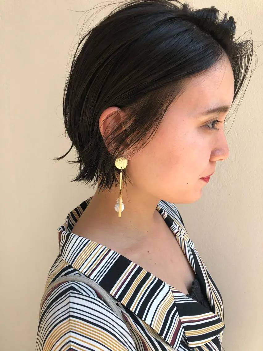 ショート 切りっぱなしボブ アッシュ ボブ 外国人風カラー ハイライト ショート職人 美容師【KENTA】のヘアスタイル
