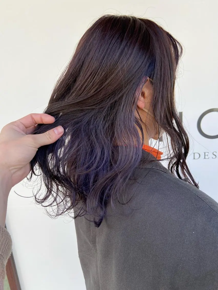 ミディアム カラー パープルカラー ブランシェ小幡駅前店 森樹のヘアスタイル