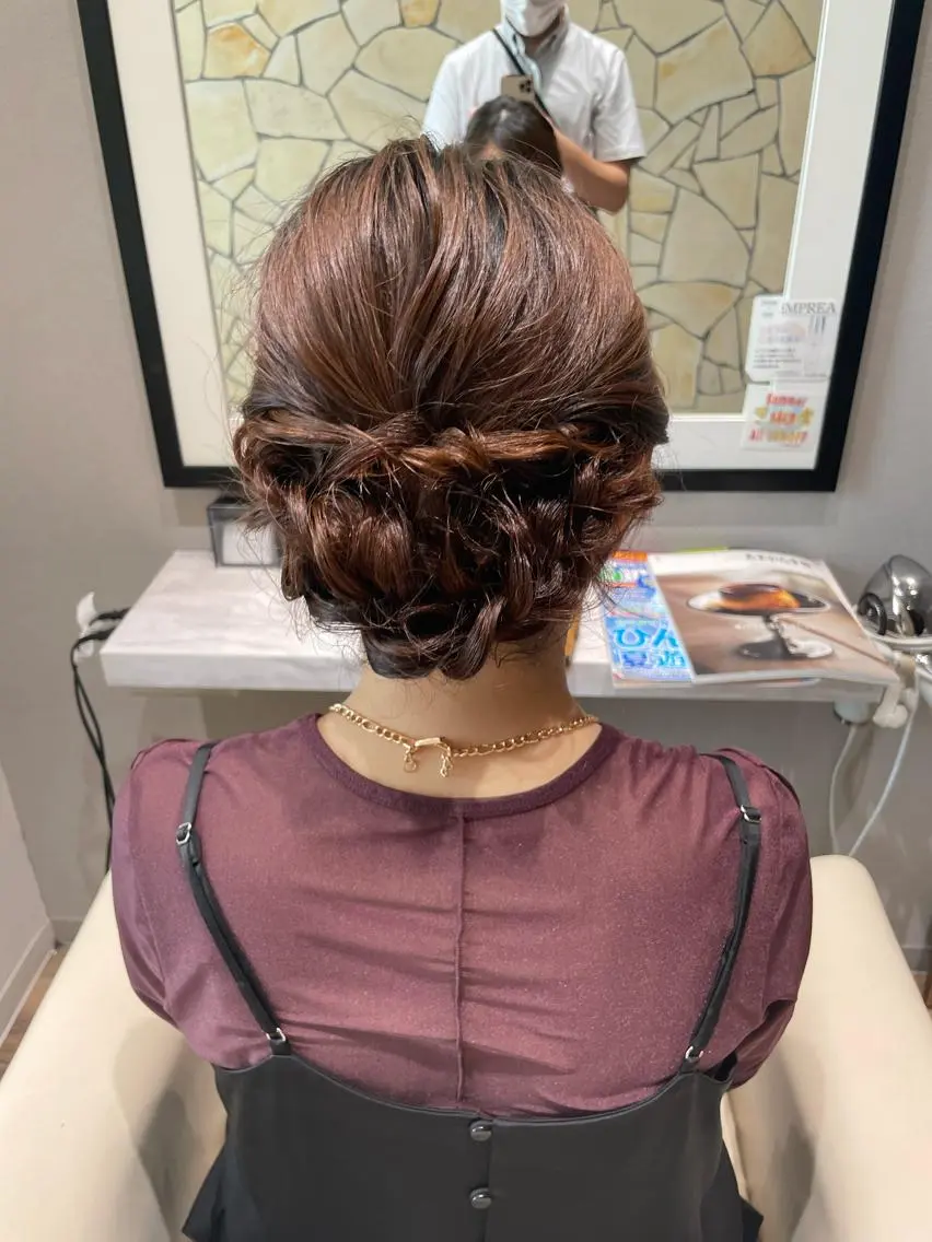 セミロング ヘアアレンジ k-twoたき✨艶感 カラー／美髪矯正のヘアスタイル