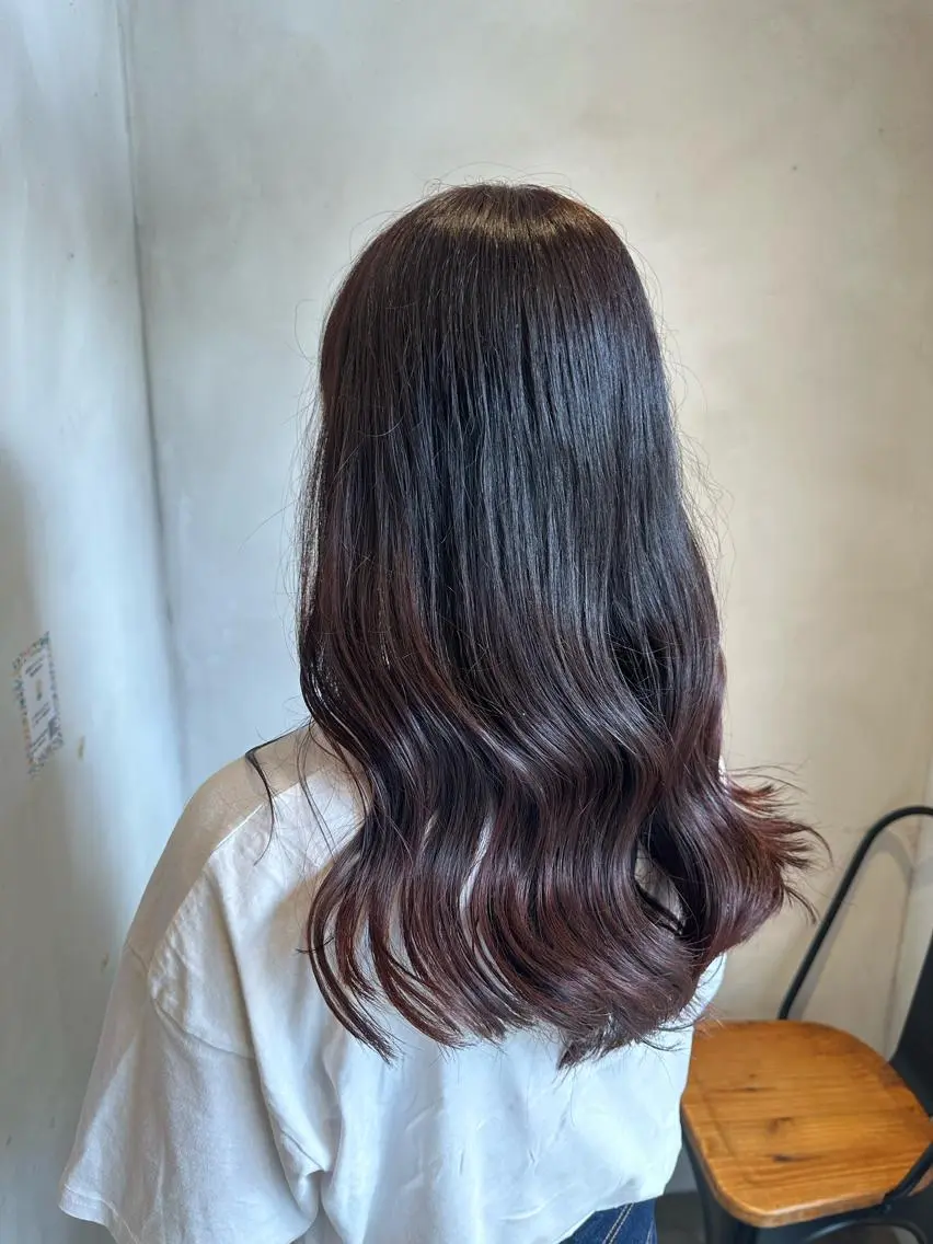ロング カラー ラベンダーカラー カット ヘアカラー トリートメント 髪質改善 すずきひじりのヘアスタイル