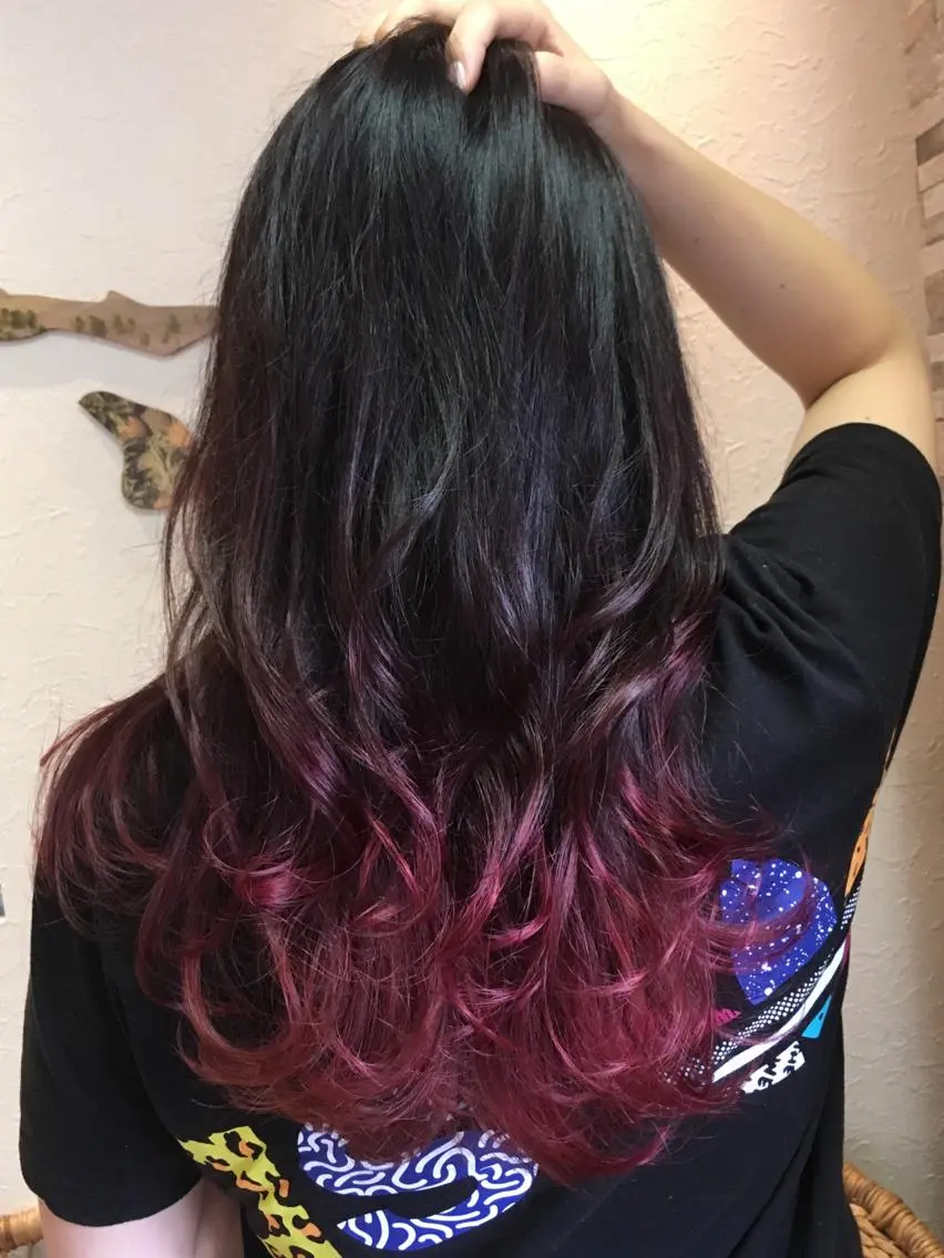 セミロング カラー アッシュ バレイヤージュ グラデーションカラー ピンクカラー ピンクアッシュ 三浦 健太郎のヘアスタイル