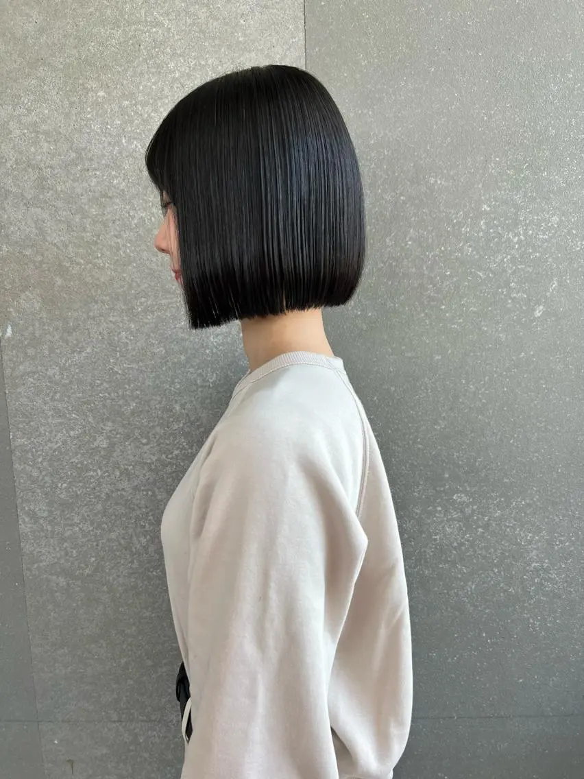ショート カット 縮毛矯正 トリートメント ヘアセット 縮毛矯正×艶髪カラー 髪質改善/三ツ木のヘアスタイル