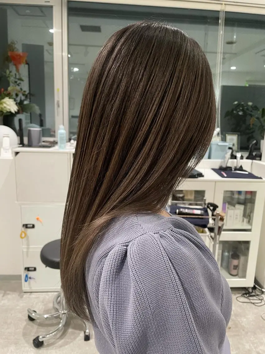 ロング カラー バレイヤージュ イエローカラー レイヤーカット 京都美容師 塩のヘアスタイル
