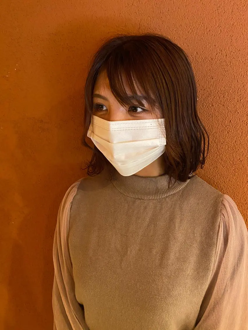 ミディアム カラー 艶カラー　宮﨑 蒼のヘアスタイル