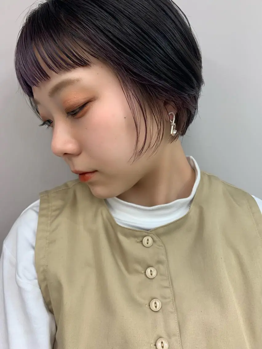 ショート カラー ミストバング  フェイスフレーミング ショートヘア カット ヘアカラー トリートメント パーマ/レイヤー/ ボブ/豊浦翔太のヘアスタイル