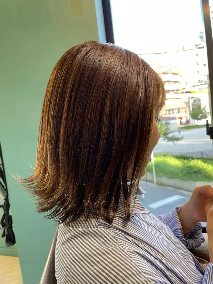 ミディアム アッシュ ヘアカラー 末石 智のヘアスタイル