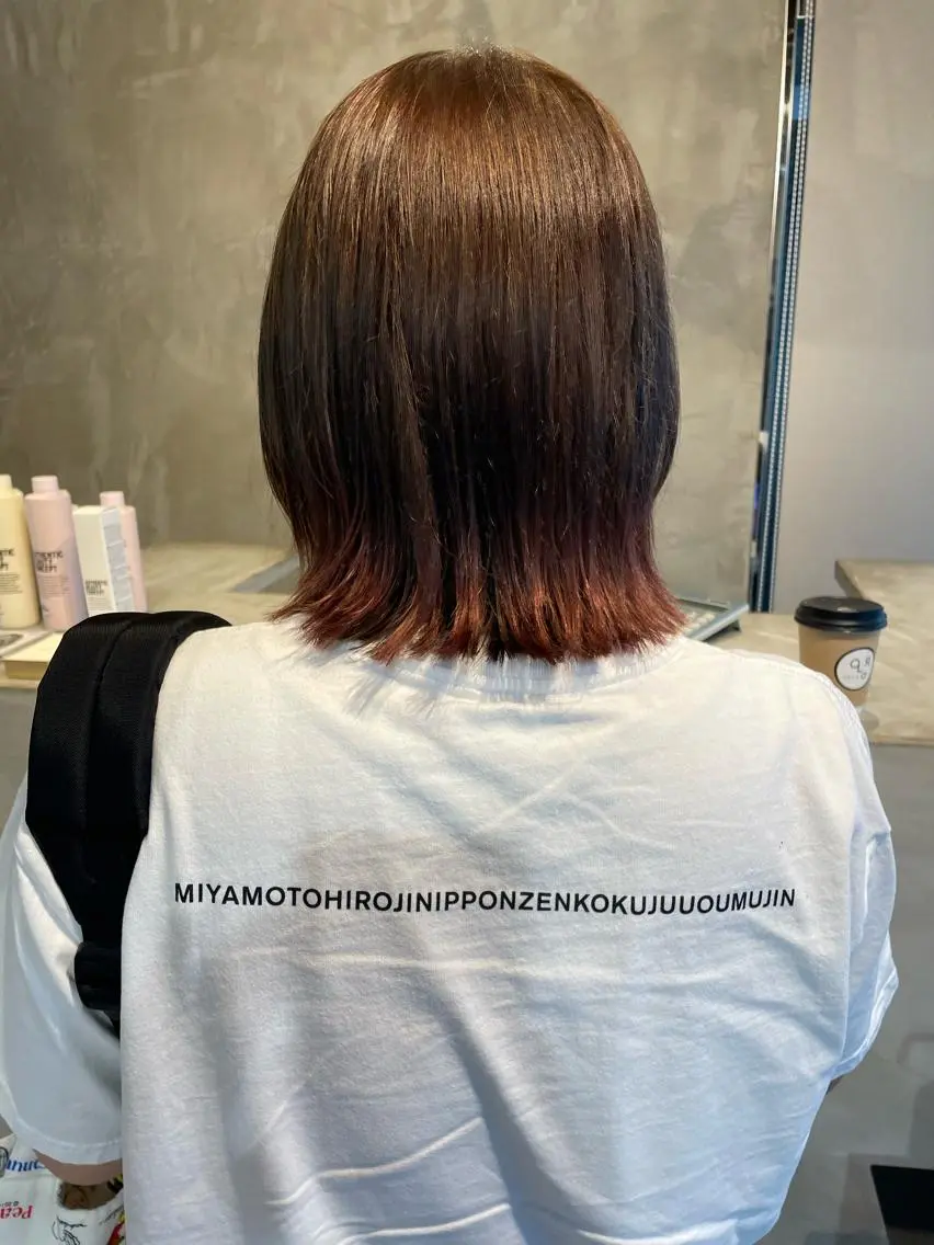 ミディアム カラー カット ヘアカラー ヤマモト マイのヘアスタイル