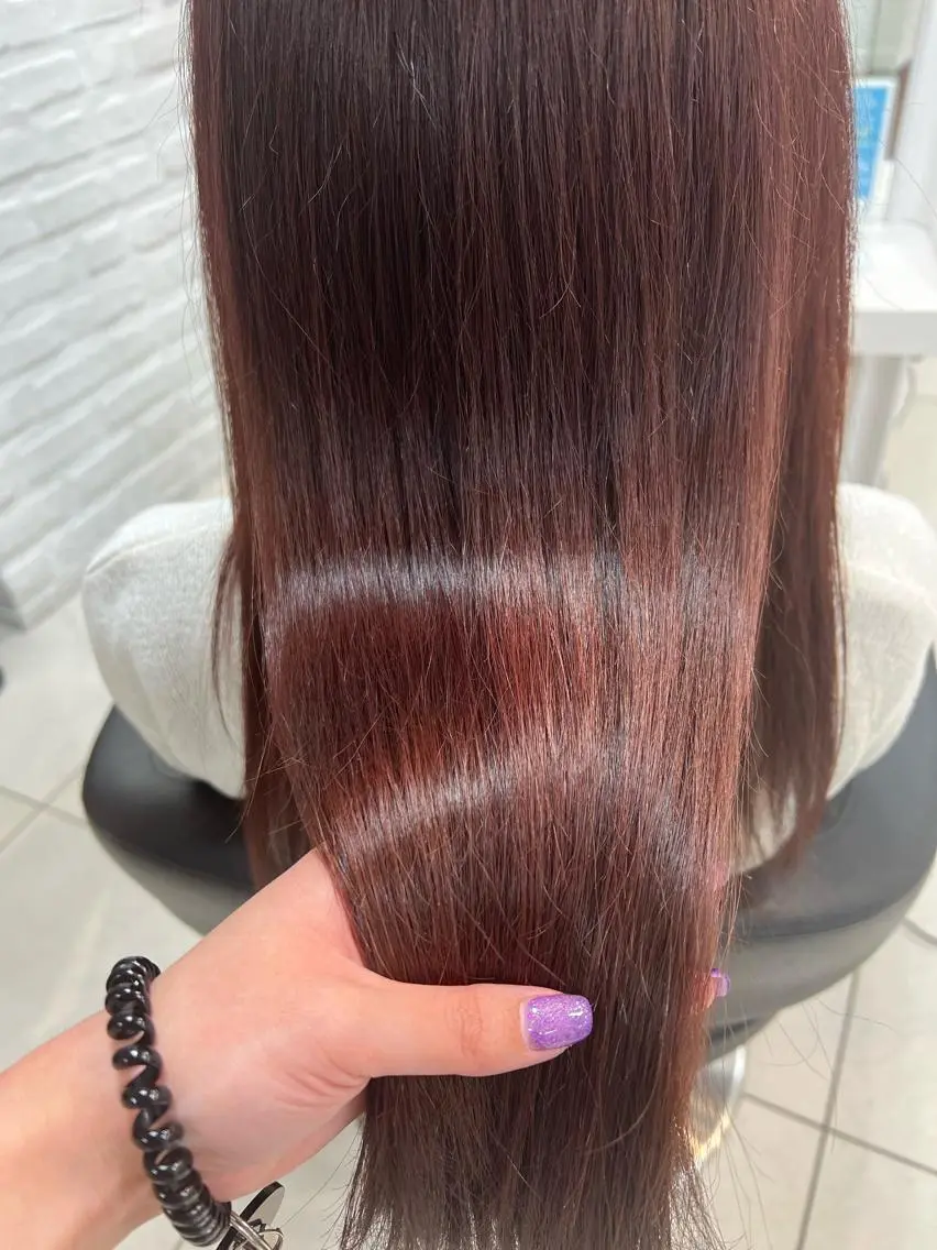 ロング カラー 透明感カラー イルミナカラー トリートメント 【暖色カラー特化】 中山由梨のヘアスタイル