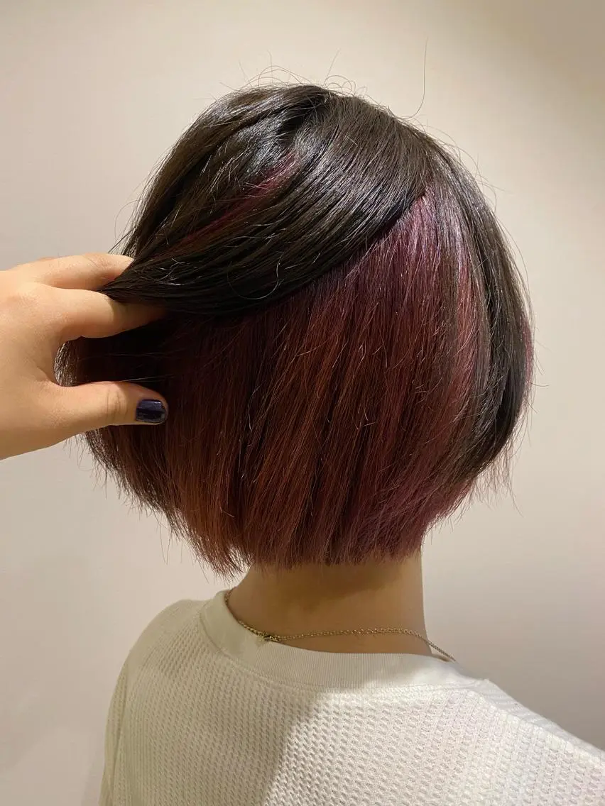 ショート カラー インナーカラー ピンクカラー ローズカラー 艶髪🌿美髪 大塚礼乃【西荻窪】のヘアスタイル