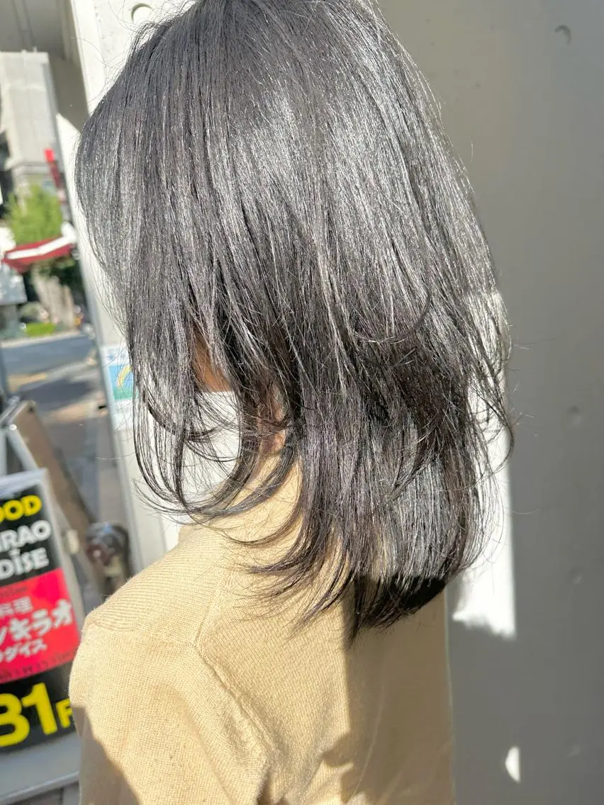 ミディアム カラー ✨透明感カラー✨ ✨小顔カット✨山木のヘアスタイル