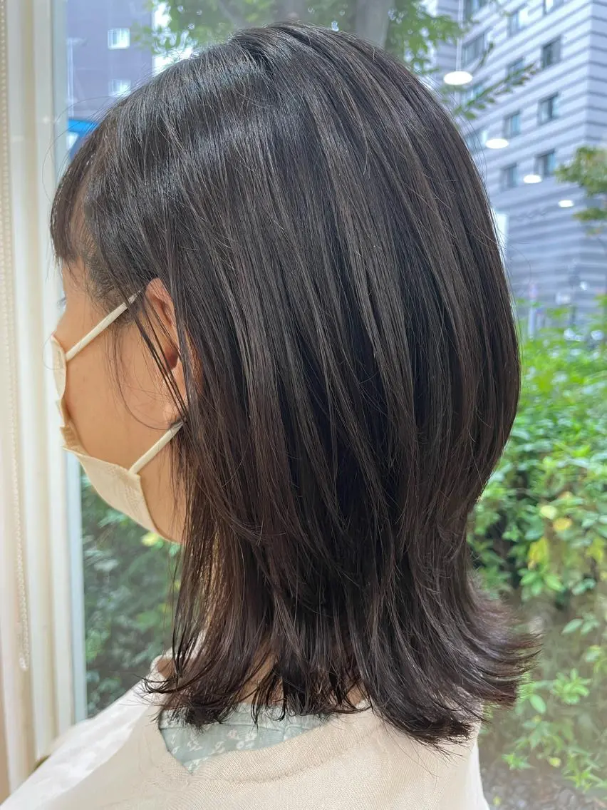 ミディアム カット 福原 亜祐美のヘアスタイル