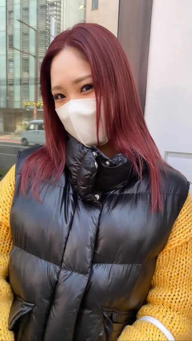 ミディアム カラー カット ヘアカラー 縮毛矯正 RURI韓国ボブ 🇰🇷タッセルボブのヘアスタイル