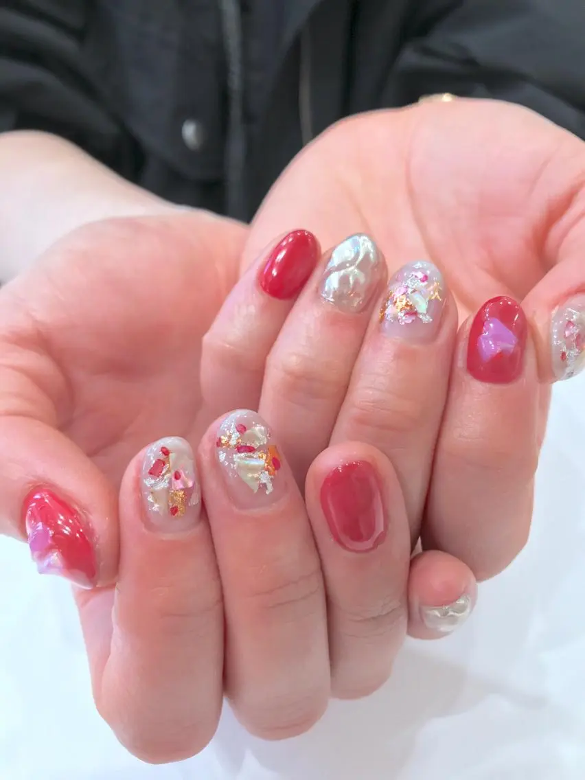 ネイル ミラーネイル ニュアンスネイル Ash関内ネイリスト 荒木のネイルデザイン