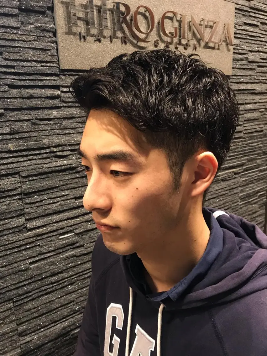 ショート メンズ カット パーマ ギンザ ヒロのヘアスタイル