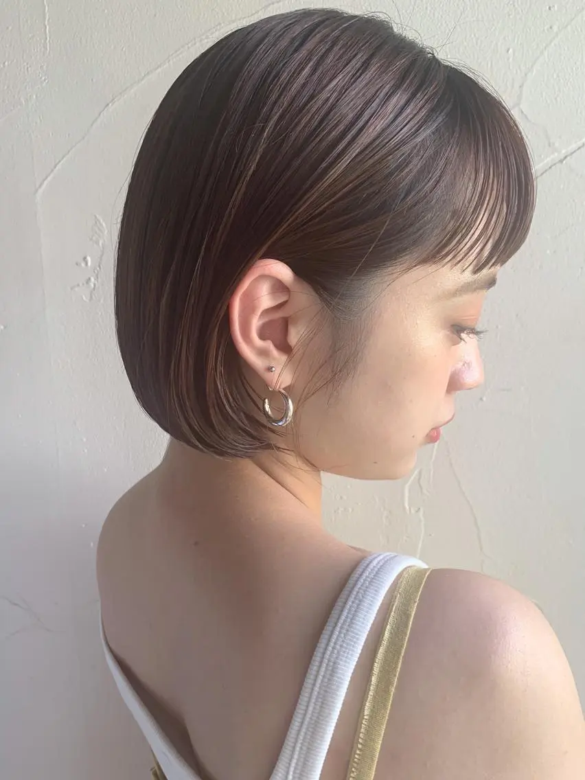 ミディアム カラー ボブ 川本 裕🌿のヘアスタイル