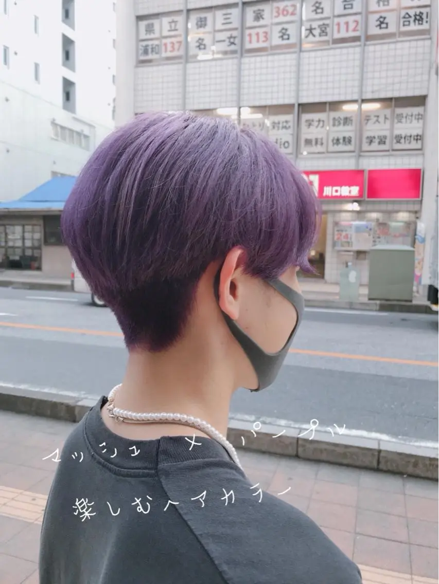 ショート カラー メンズ メンズブリーチ ブリーチ カット ヘアカラー トリートメント アザマ　ヤスカツ _rosso 川口のヘアスタイル