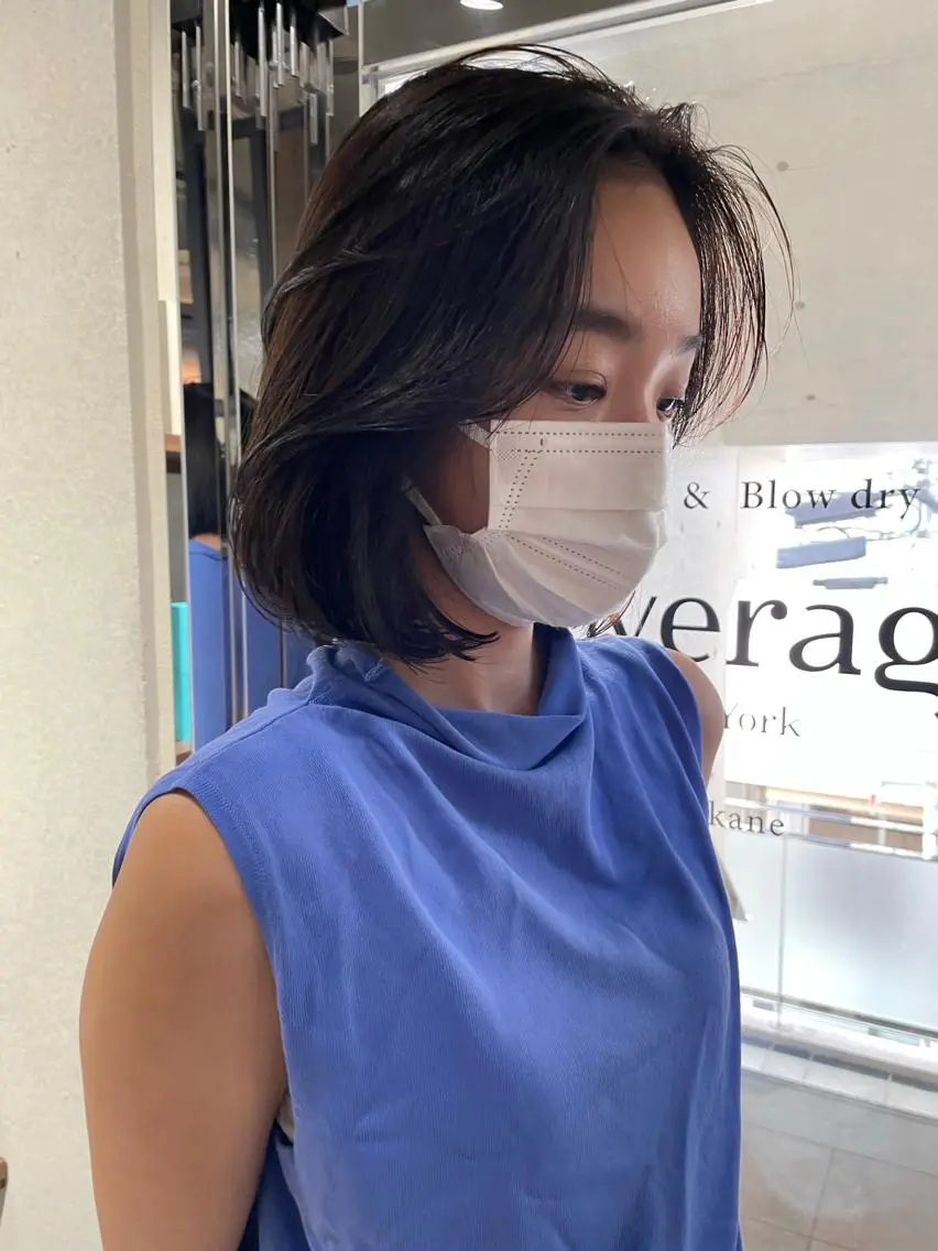 ショート ボブ 顔まわりレイヤー 顔周りカット レイヤーカット 上品な大人レイヤー 🍀渋谷🍀濱口敬太のヘアスタイル