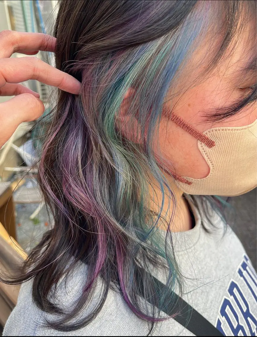 セミロング カラー ショートボブ アッシュ バレイヤージュ ミストバング ベージュカラー カット ヘアカラー トリートメント 原宿サロン代表 デザインカラー伊藤卓のヘアスタイル