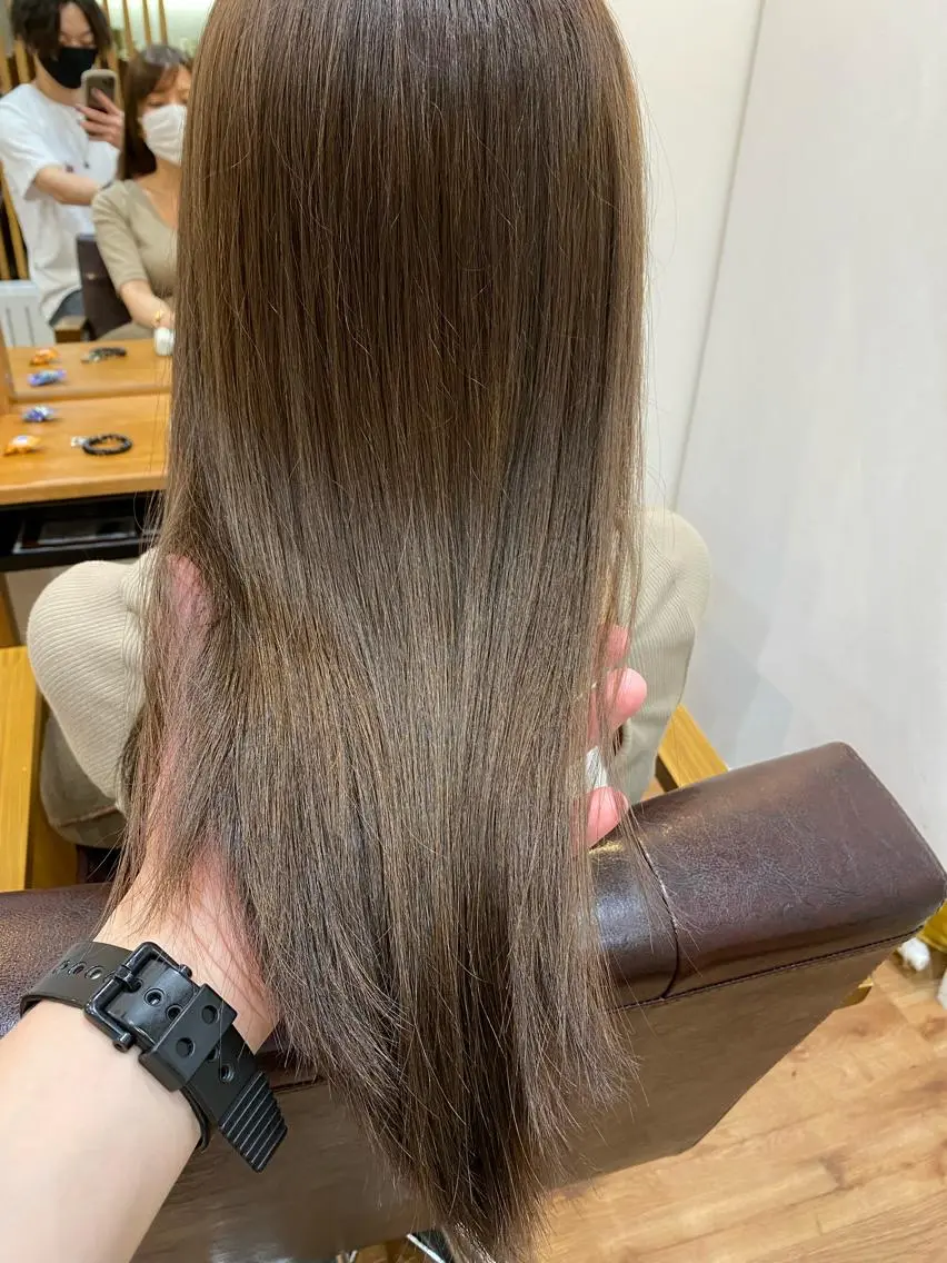 セミロング カラー 髪質改善&縮毛矯正 カット/soyaのヘアスタイル