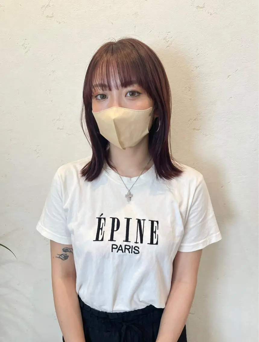 ミディアム ヘアカラー 渋谷 留菜のヘアスタイル
