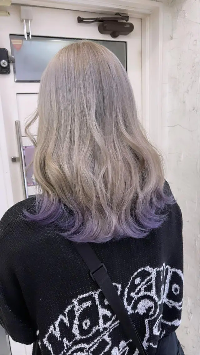 セミロング カラー ヘアカラー トリートメント ハナ💎中韓/艶髪 ハイトーン/エクステのマツエク・マツパデザイン