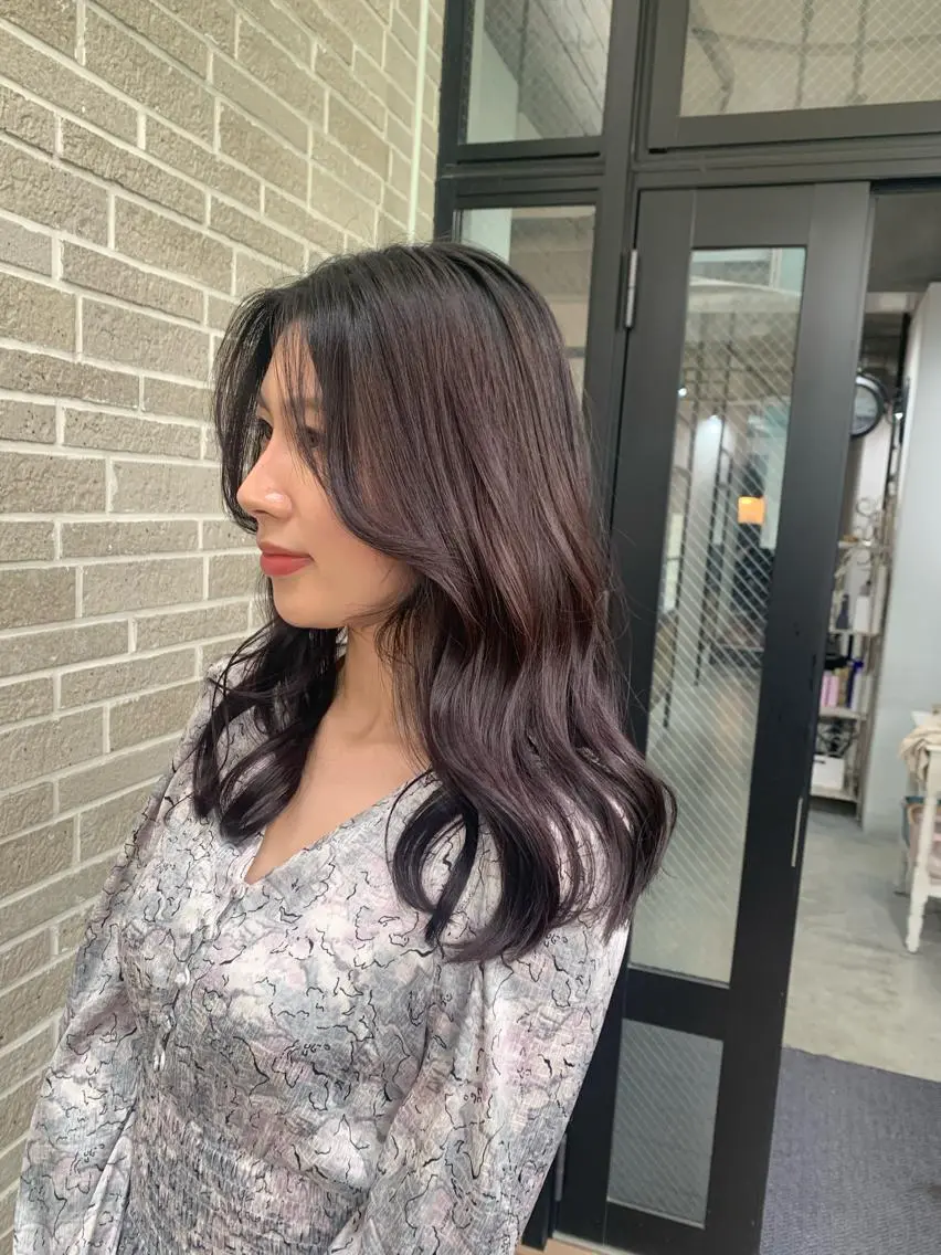 セミロング カラー ヘアアレンジ ヘアカラー トリートメント kei🤎ベージュ /透明感カラー/博多のヘアスタイル