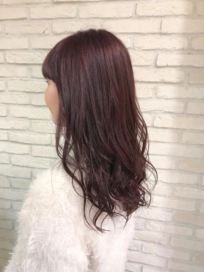 ロング カラー カシス ピンクカラー HAUS 片山みほのヘアスタイル