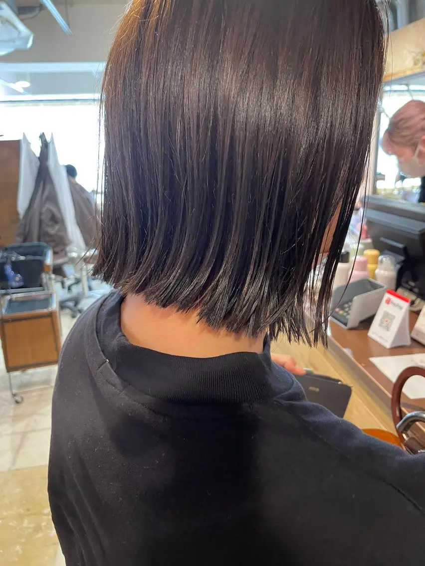 ミディアム カット ヘアカラー トリートメント ayane⭐️ボブ・ ショート・パーマのヘアスタイル