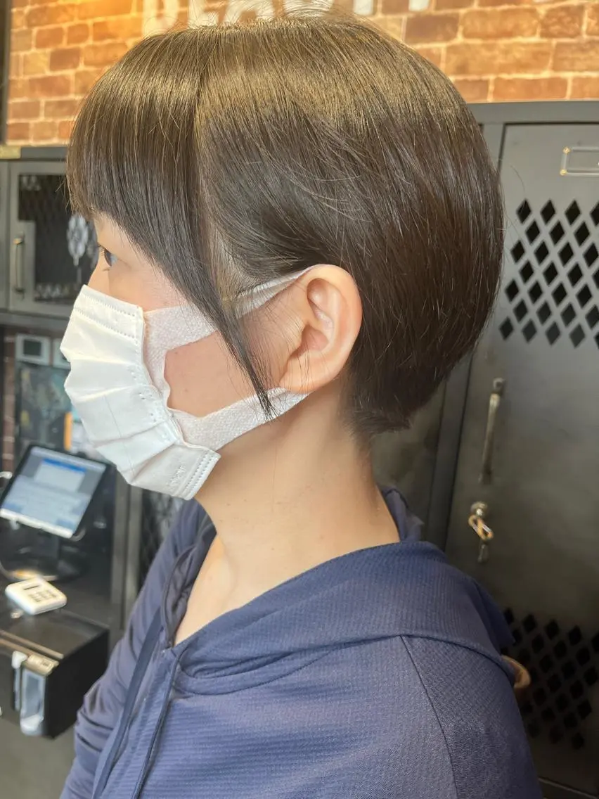 ショート カラー パーマ ヘアアレンジ メンズ キッズ ネイル マツエク・マツパ アイブロウ メンズパーマ ブラウンカラー ケアカラー 透明感カラー ピンクカラー 久木原 ゆりのヘアスタイル