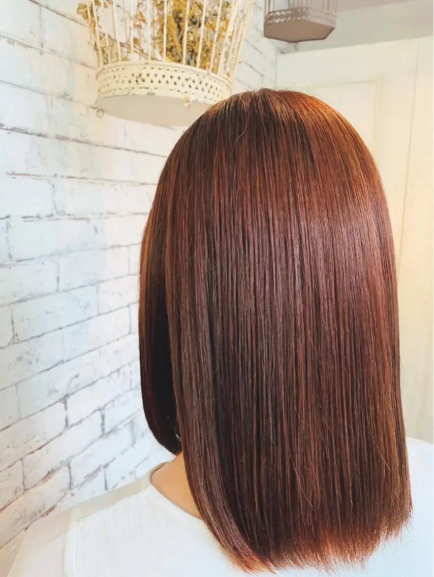 ミディアム カラー オレンジ 髪質改善☀️ miho☀️のヘアスタイル