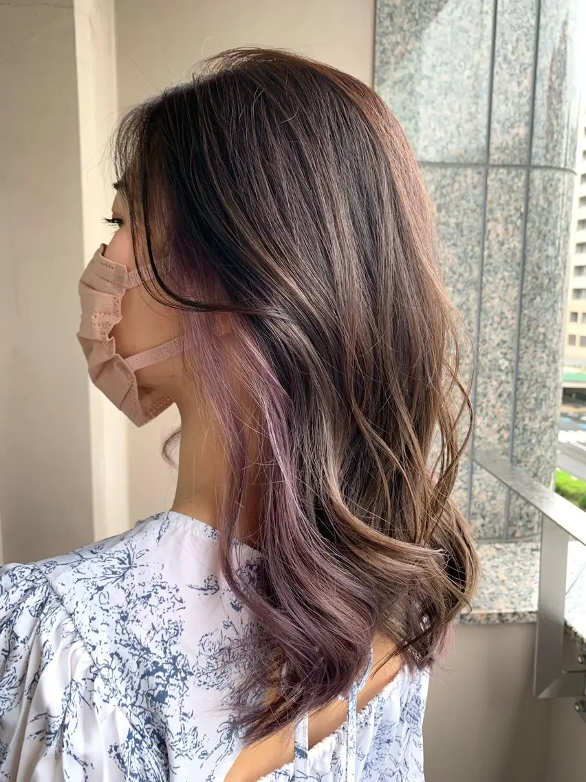 ミディアム カラー ラベンダーカラー ヘアカラー トリートメント NUMBER 天王寺 🌼yuriのヘアスタイル