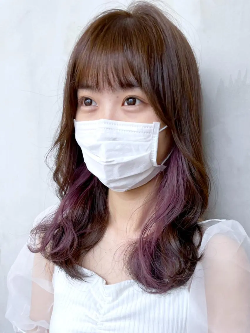 ロング カラー ヘアアレンジ パーマ ラベンダーカラー ピンクカラー ピンクラベンダー カット ヘアカラー トリートメント ITbyALBUM 浦和店のヘアスタイル