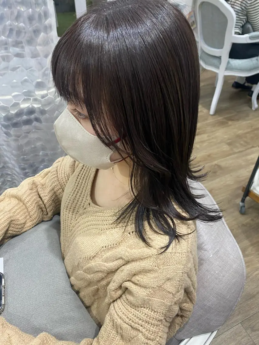 ミディアム カラー 韓国×髪質改善カラー 💎hinaのヘアスタイル