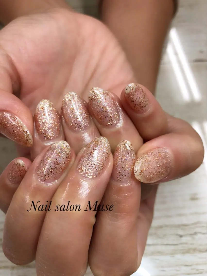 ネイル ラメ(グリッター) ワンカラーネイル ハンドネイル Nail salon Museのネイルデザイン