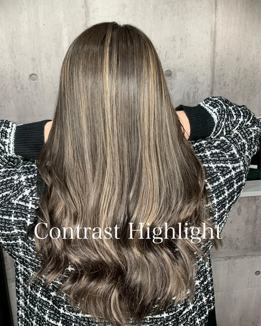 ロング ハイライト カット ヘアカラー yoshihara yuukiのヘアスタイル