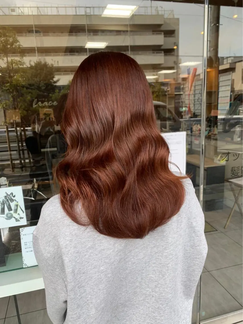 セミロング カット ヘアカラー レイヤー/艶髪カラー 森本くるみのヘアスタイル