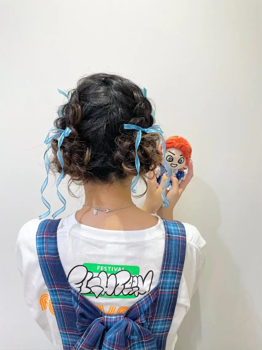 ロング ヘアアレンジ シールエクステ横浜 🐏☁️miminaのヘアスタイル