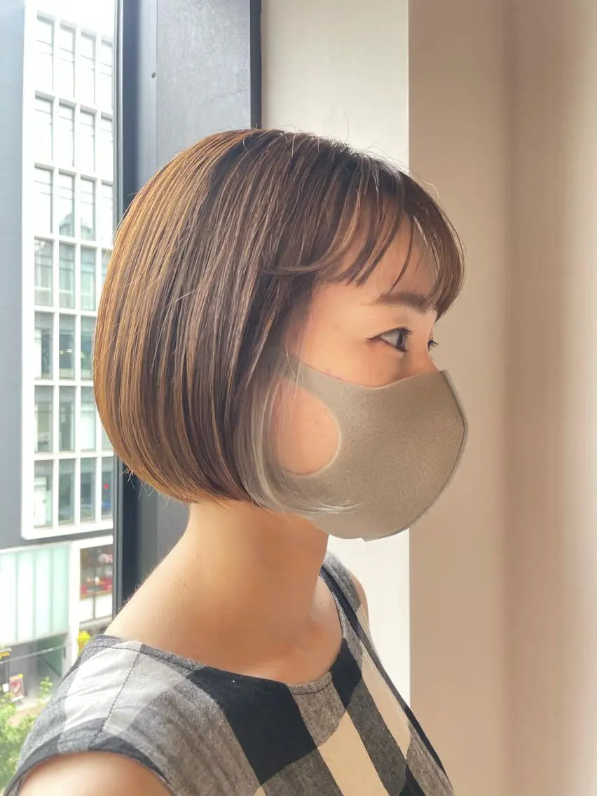 ショート カラー インナーカラー ブリーチ👩‍🦳/ ‪✂︎MANAMIのヘアスタイル