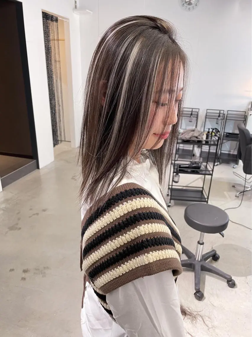 ミディアム 椙本健太 シールエクステのヘアスタイル